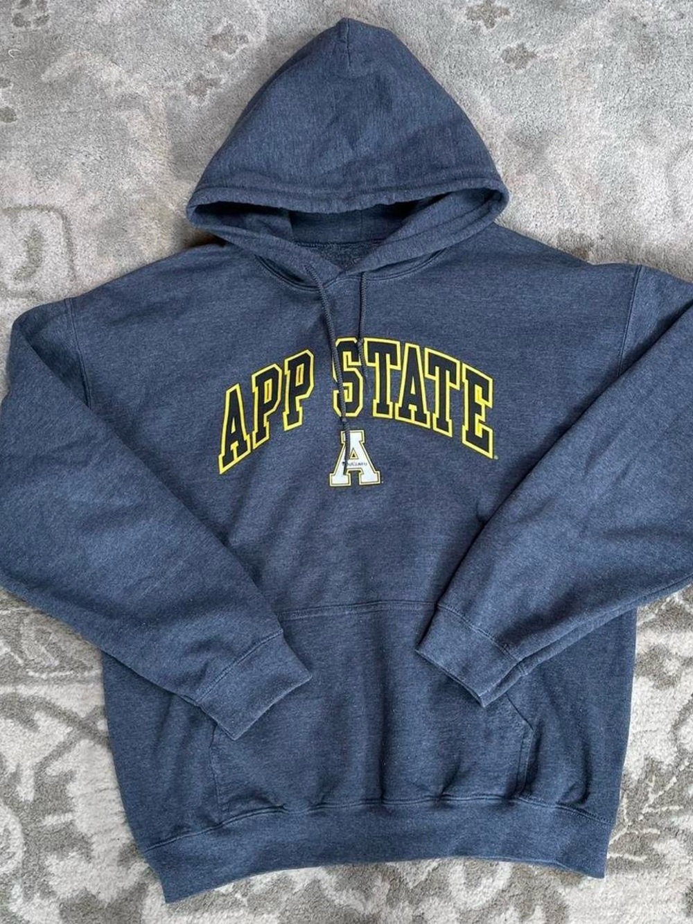 App State Grey Hoodie with Yellow Logo